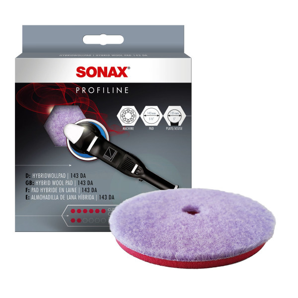 SONAX Polierpad 125mm HybridWollPad Cutting Ø 130/143mm