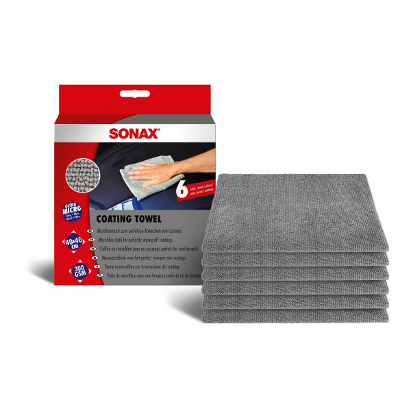 SONAX Coating Towel Poliertuch für Versiegelungen 6er Pack