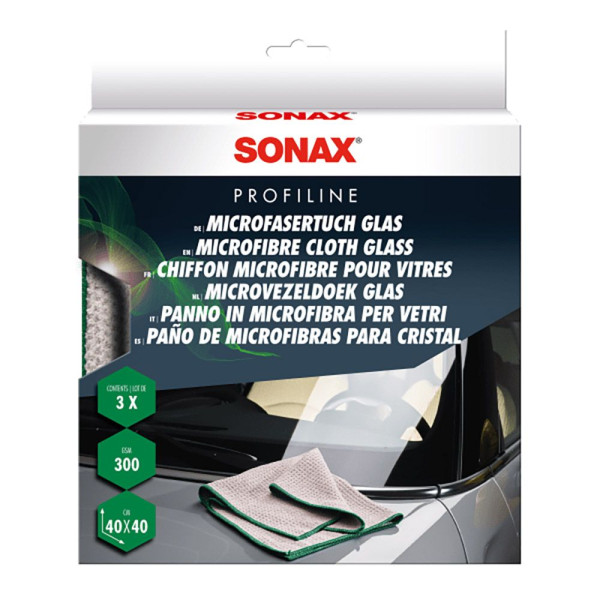 SONAX MicrofaserTuch Glas 3er Set